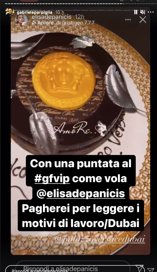 Gabriele Parpiglia su Elisa De Panicis