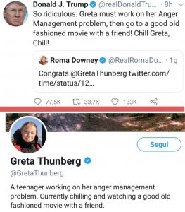Donald Trump contro Greta Thunberg
